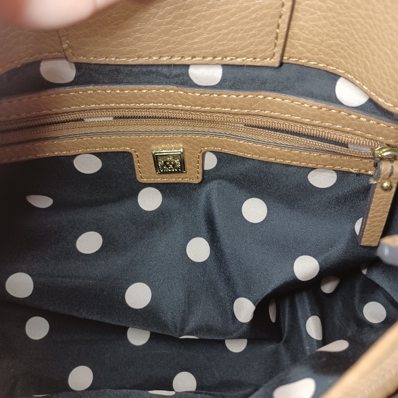 Anne Klein Purse Never Used Tan Cream Gold Accent Hardware Missing Long Strap - Picture 10 of 11